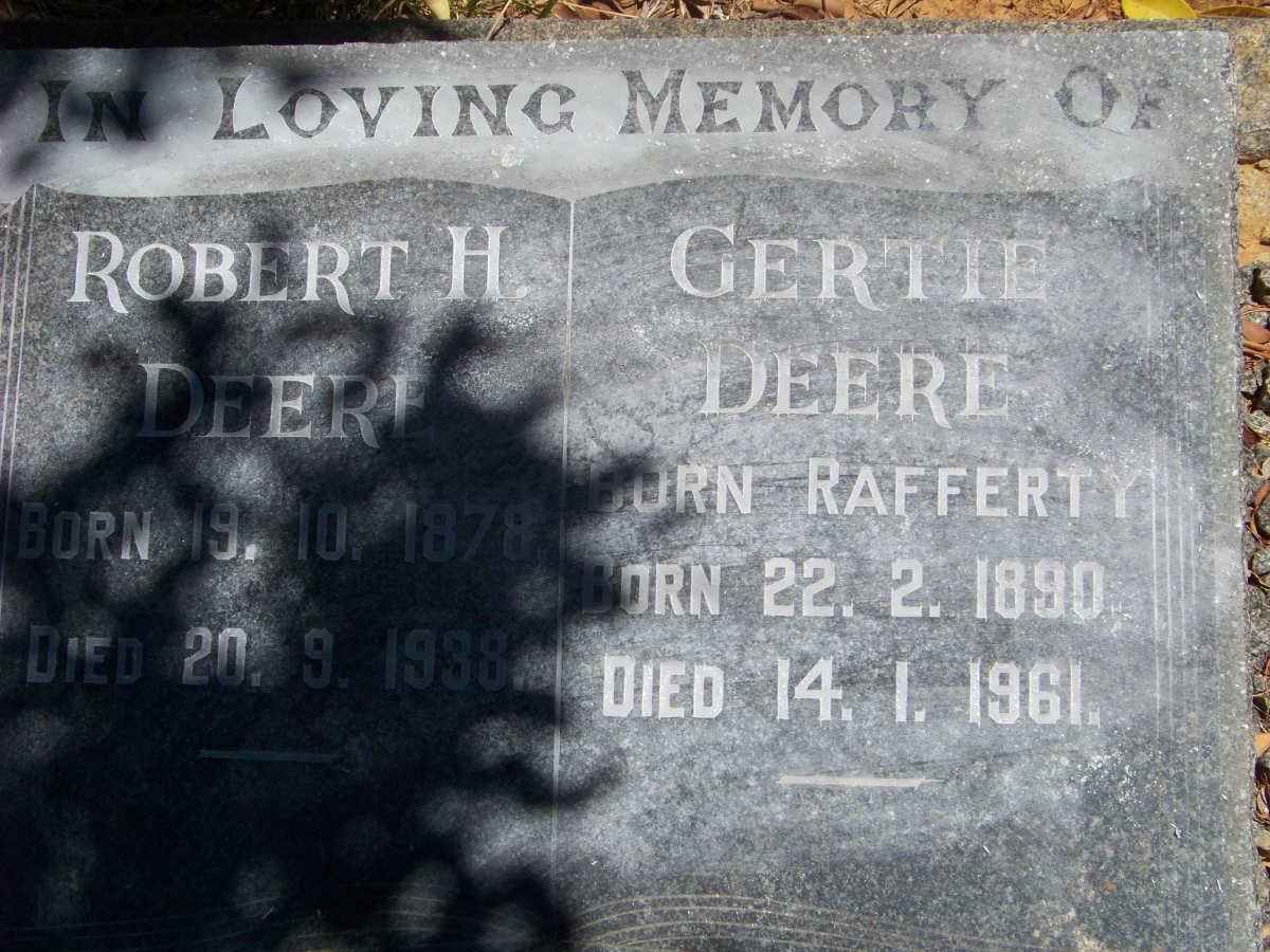DEERE Robert H. 1878-1938 &amp; Gertie RAFFERTY 1890-1961