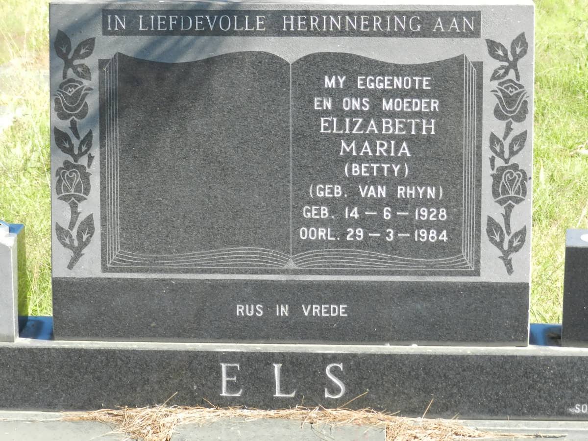 ELS Elizabeth Maria nee VAN RHYN 1928-1984