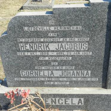 ENGELA Hendrik Jacobus 1886-1952 &amp; Cornelia Johanna OPPERMAN 1901-1979