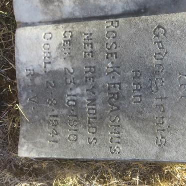 ERASMUS Rose K. nee REYNOLDS 1910-1941