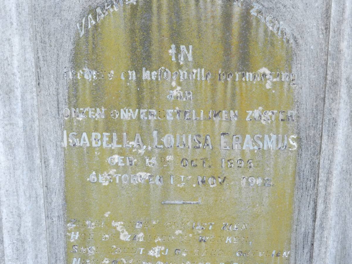 ERASMUS Isabella Louisa 1895-1912