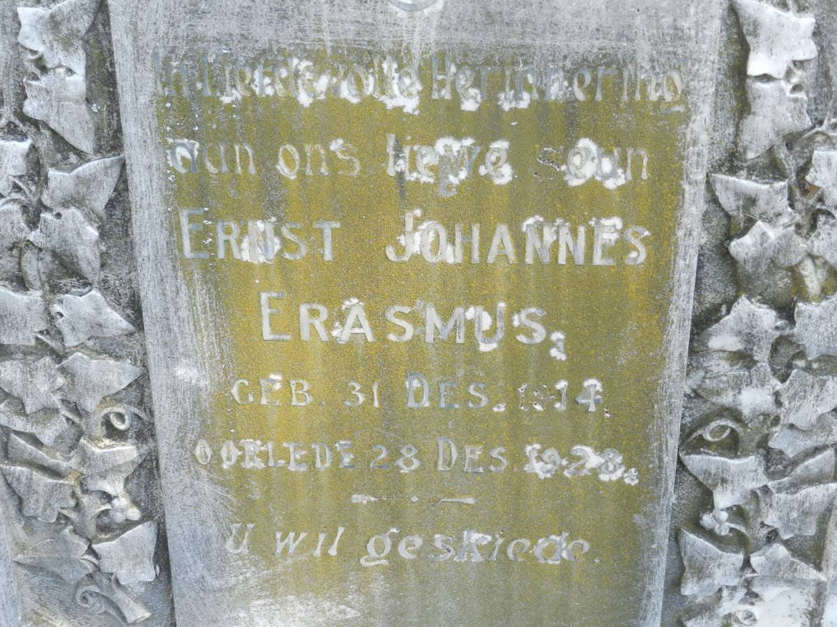 ERASMUS Ernst Johannes 1914-1928