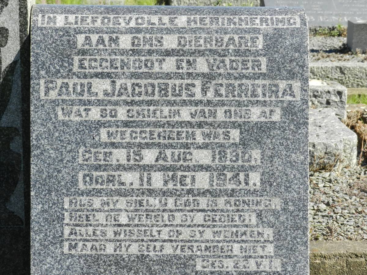 FERREIRA Paul Jacobus 1890-1941