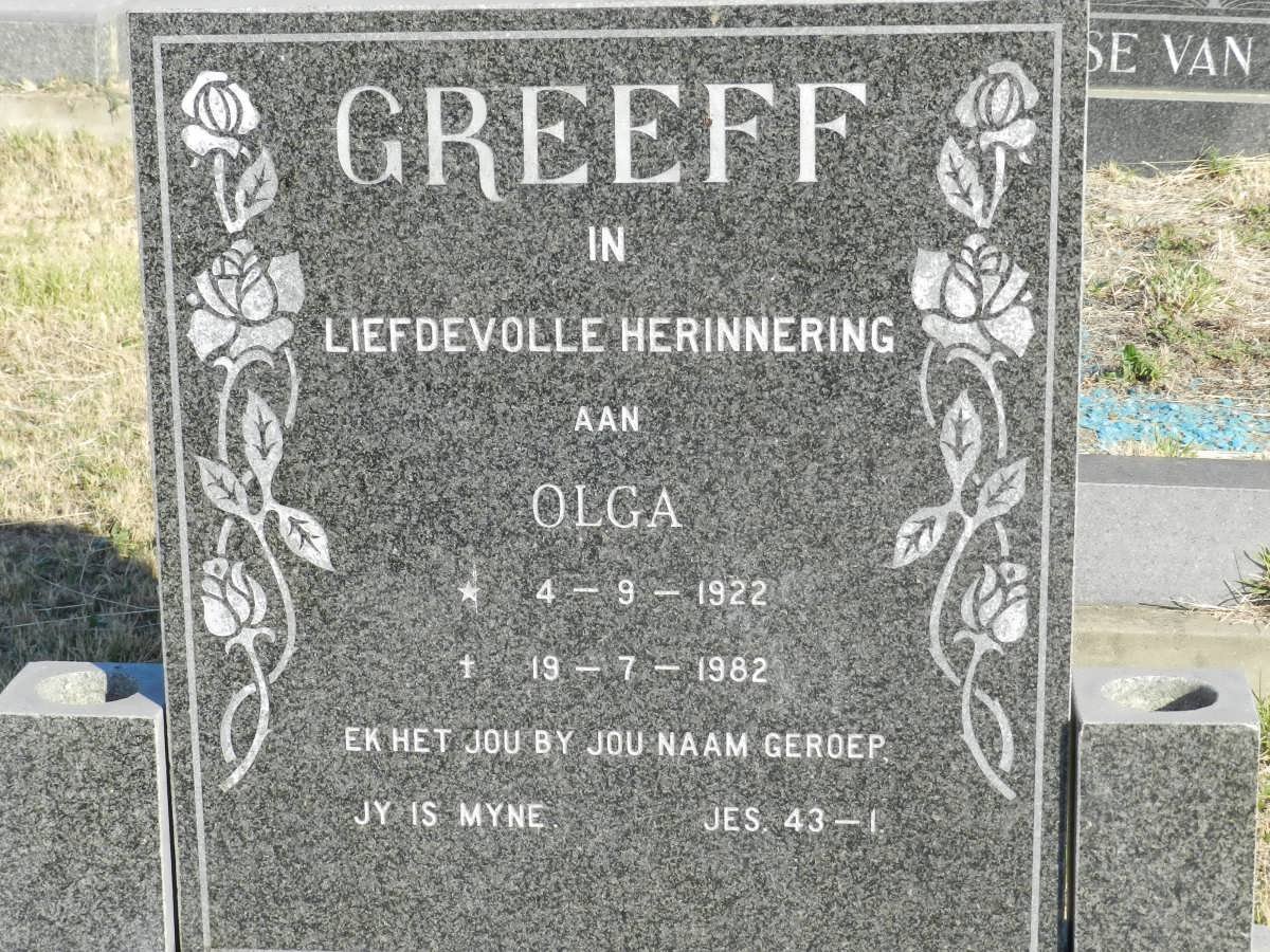 GREEFF Olga 1922-1982