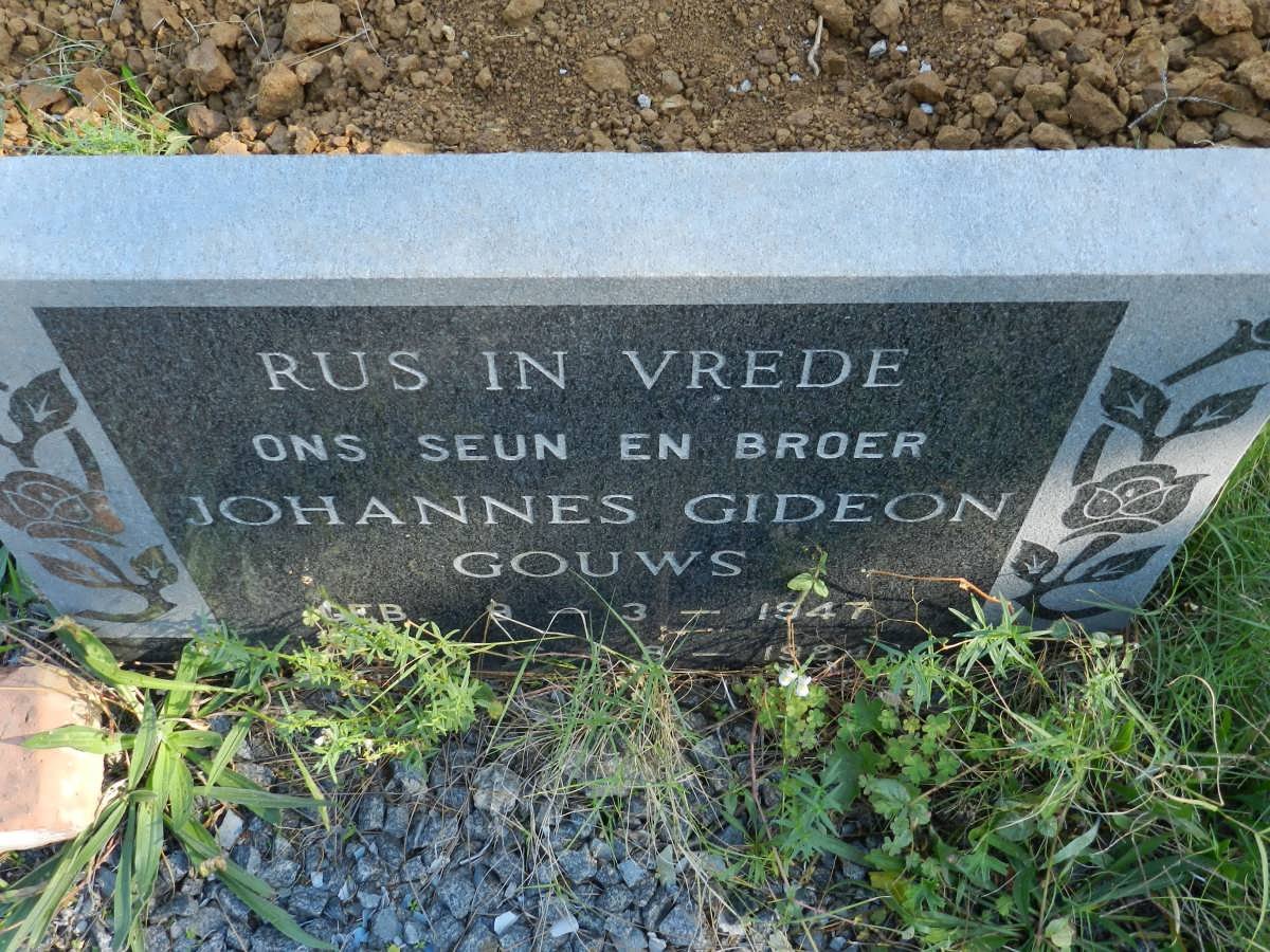 GOUWS Johannes Gideon 1947-1984