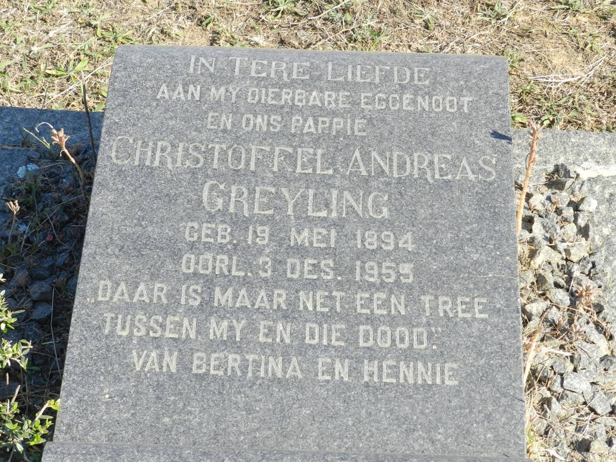 GREYLING Christoffel Andreas 1894-1955