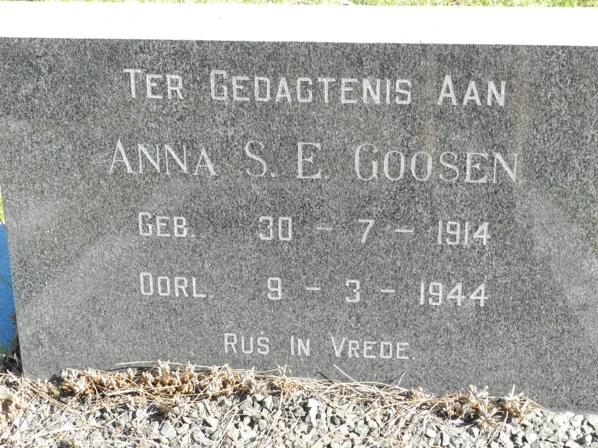 GOOSEN Anna S.E. 1914-1944