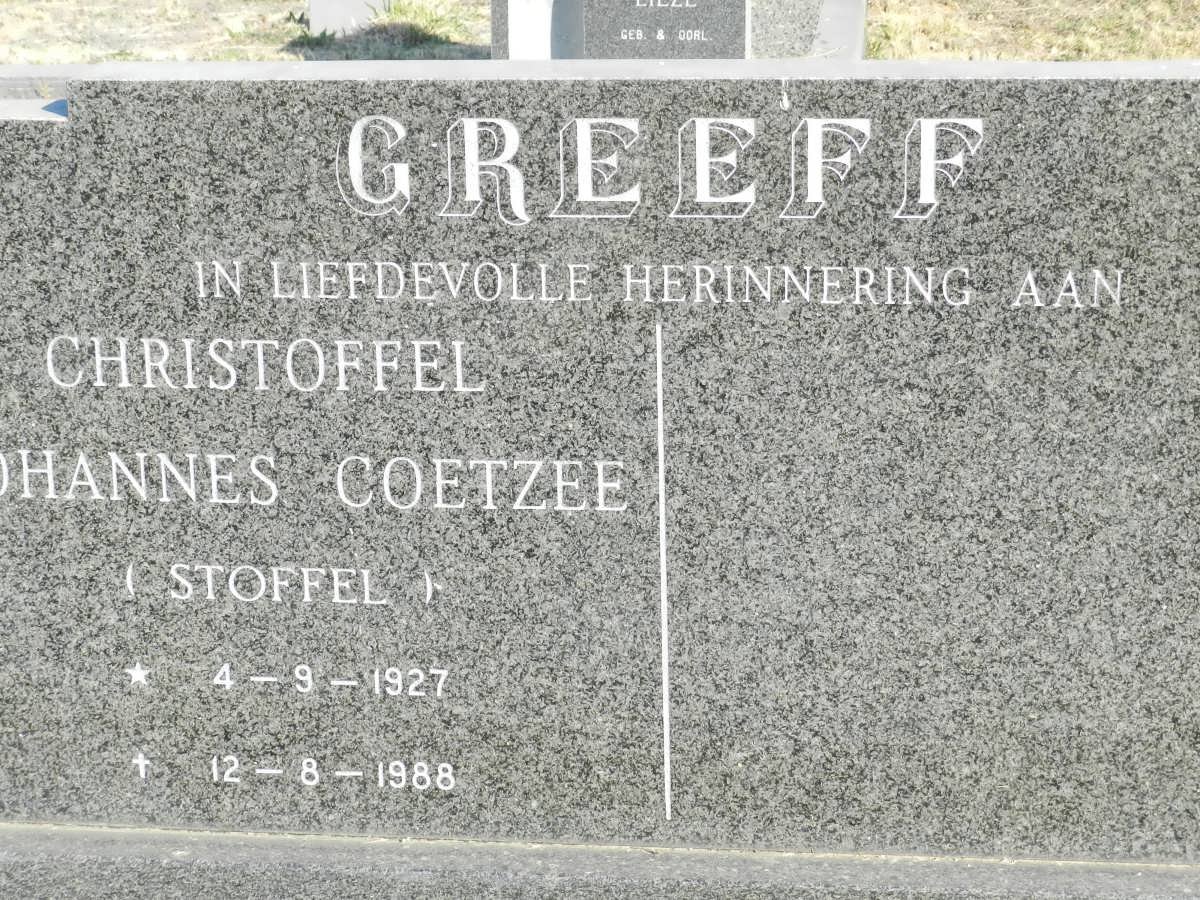 GREEFF Christoffel Johannes Coetzee 1927-1988
