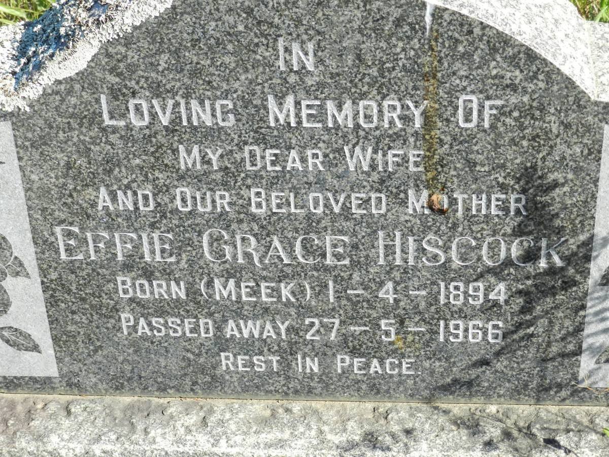HISCOCK Effie Grace nee MEEK 1894-1966