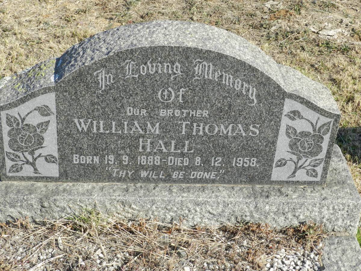 HALL William Thomas 1888-1958