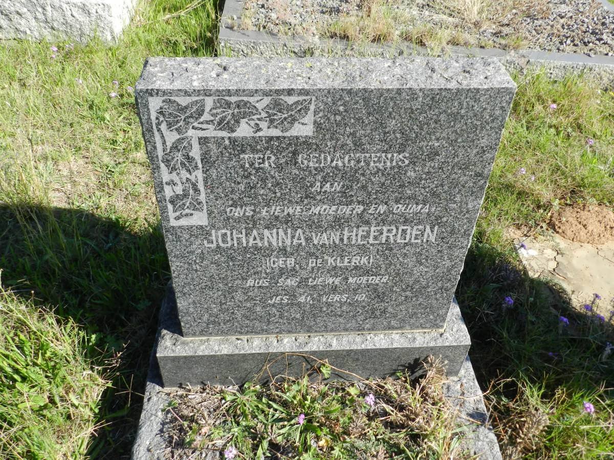 HEERDEN Johanna, van nee DE KLERK