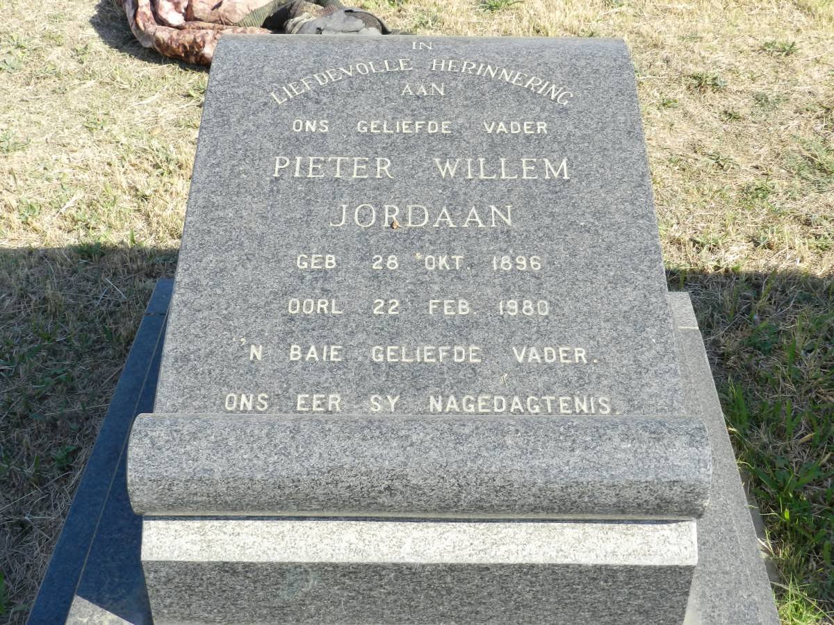 JORDAAN Pieter Willem 1896-1980