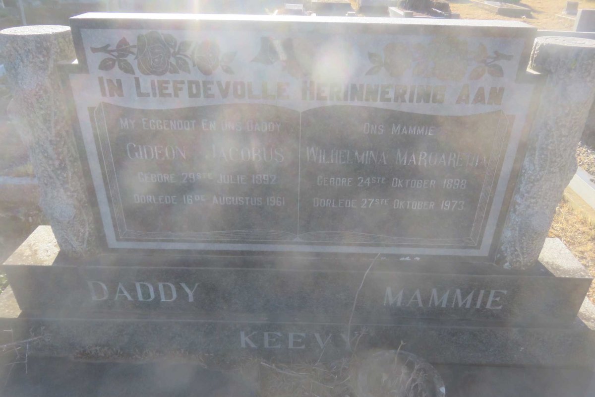 KEEVY Gideon Jacobus 1892-1961 &amp; Wilhelmina Margaretha 1898-1973