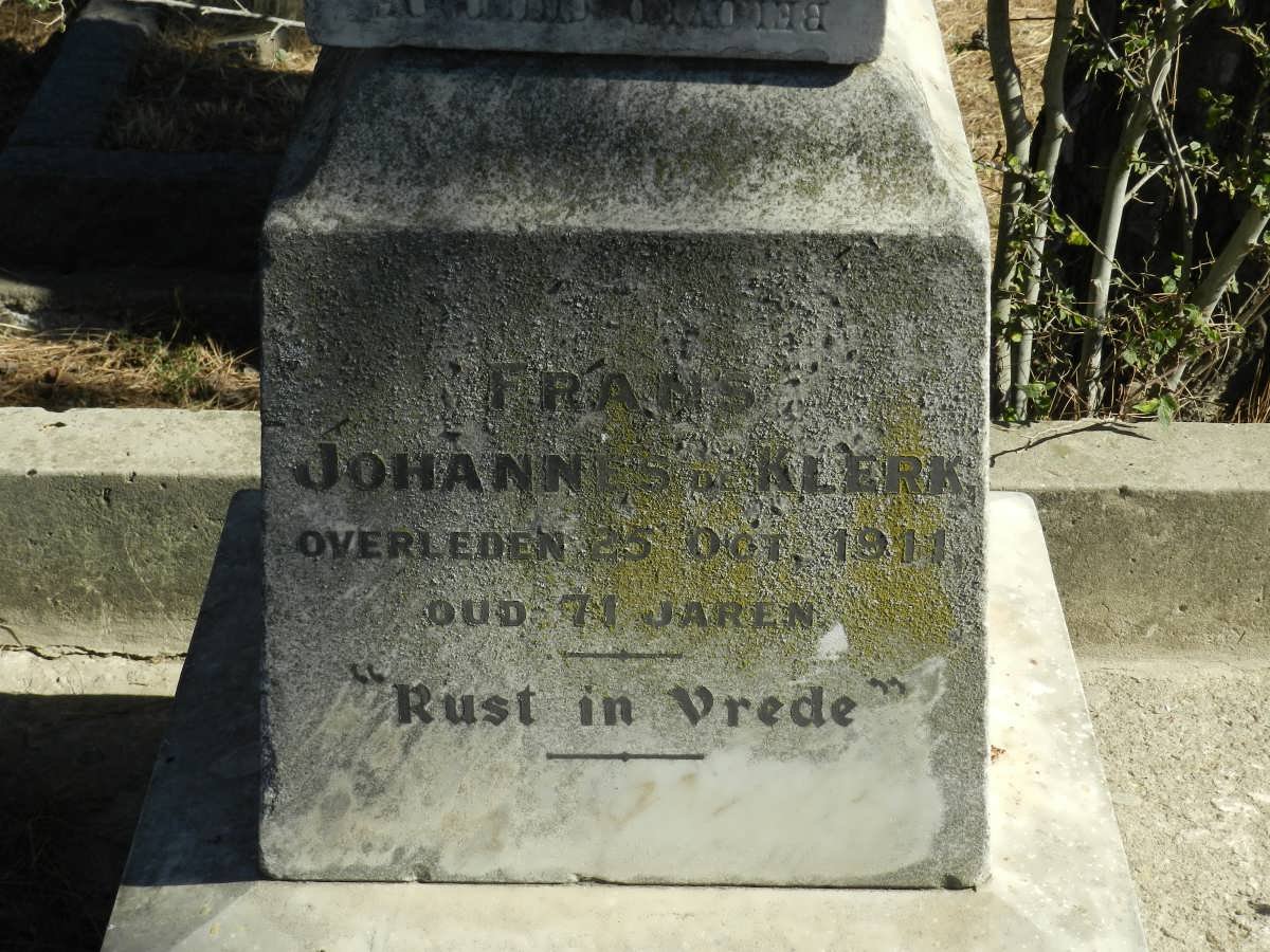 KLERK Frans Johannes, de -1911