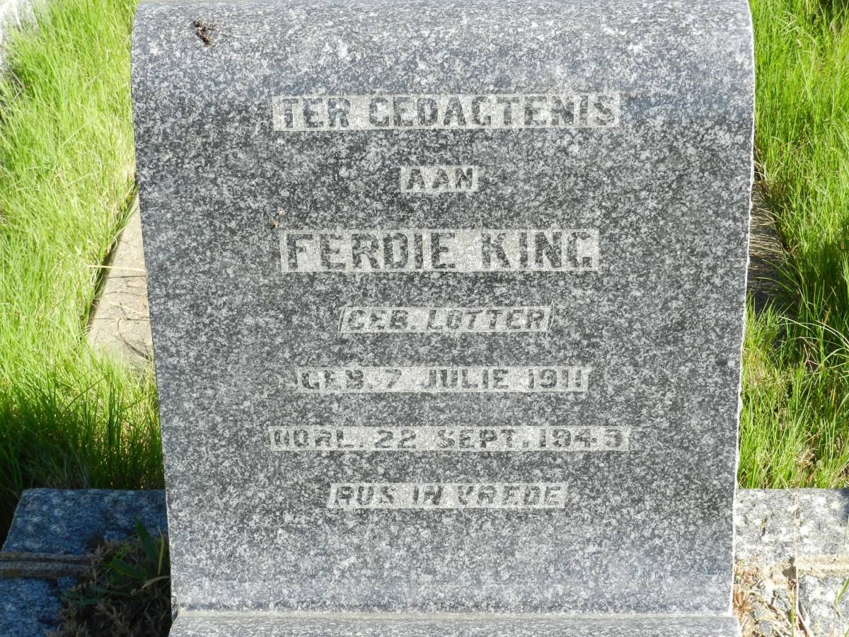 KING Ferdie nee LOTTER 1911-1949