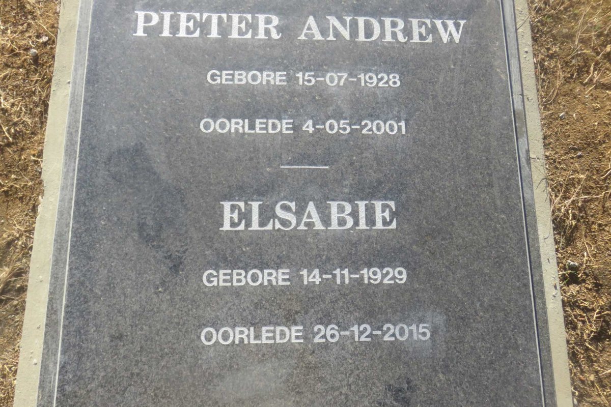 KEEVY Pieter Andrew 1928-2001 &amp; Elsabie 1929-2015