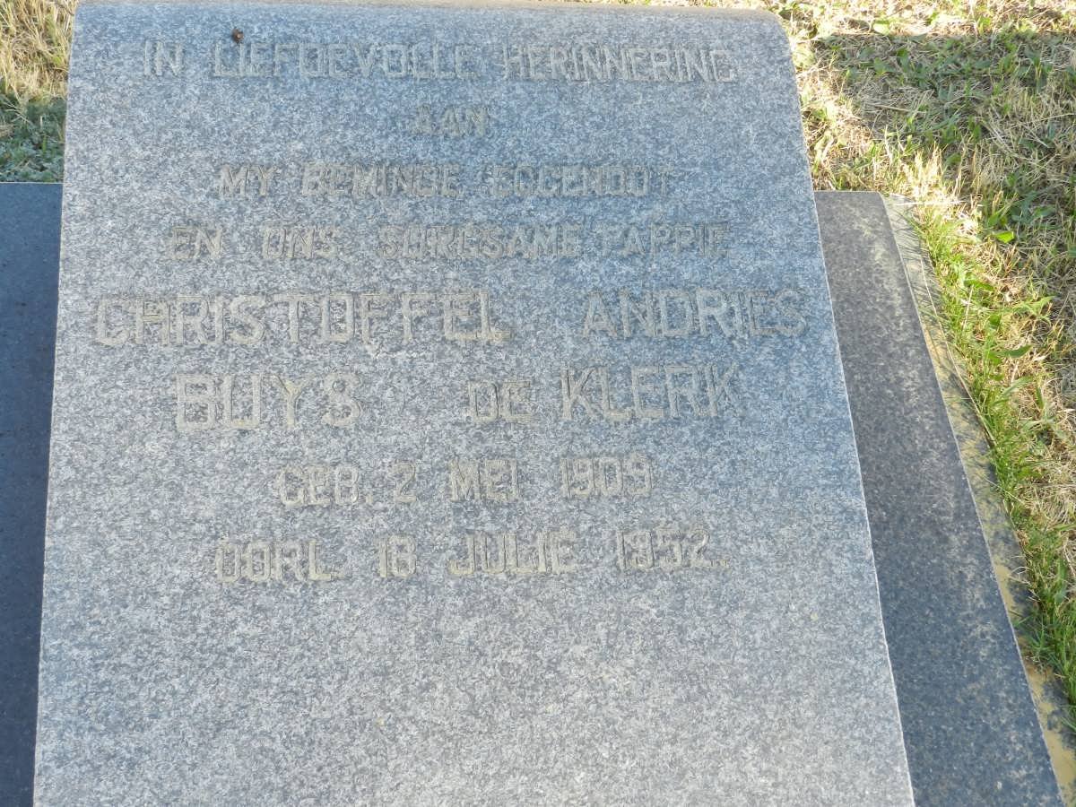 KLERK Christoffel Andries Buys, de 1909-1952
