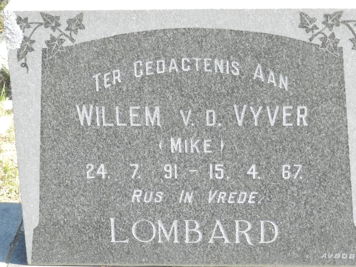 LOMBARD Willem v. d. Vyver 1891-1967