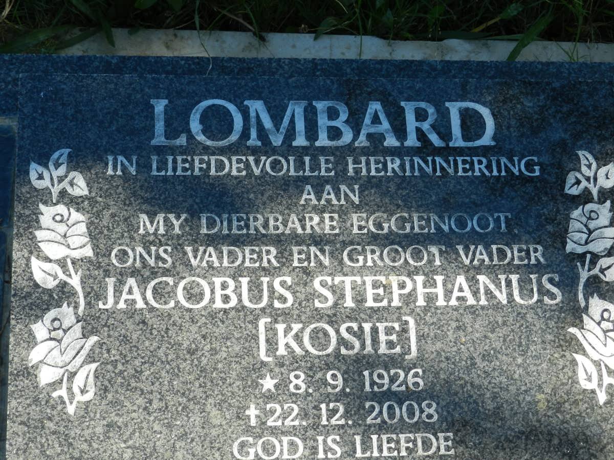 LOMBARD Jacobus Stephanus 1926-2008