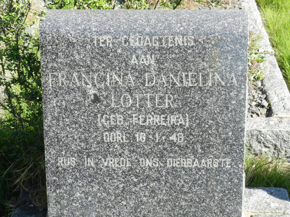 LOTTER Francina Danielina nee FERREIRA -1948