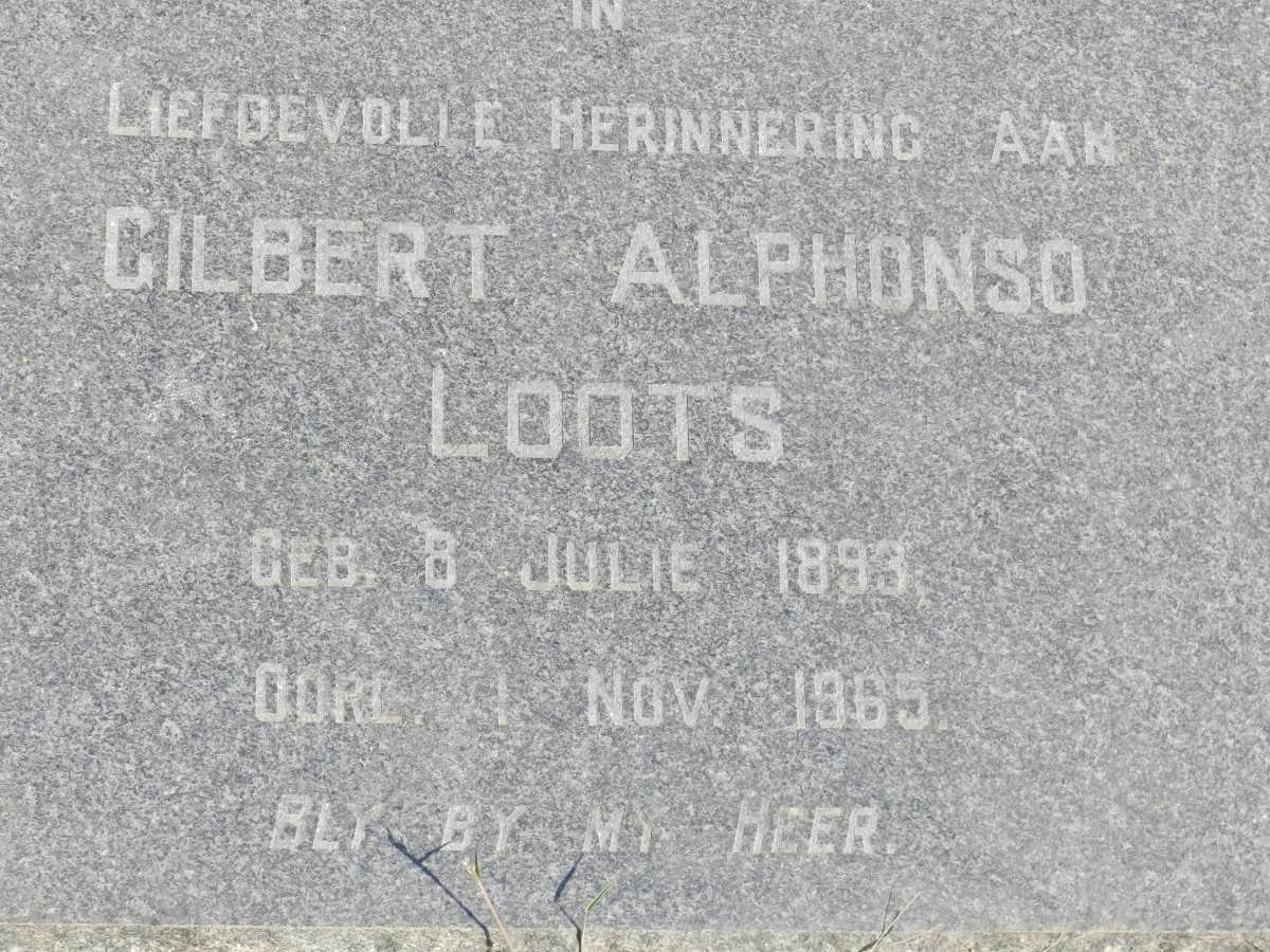 LOOTS Gilbert Alphonso 1893-1965