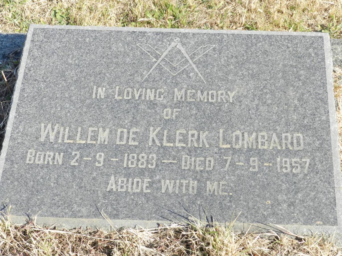 LOMBARD Willem de Klerk 1883-1957