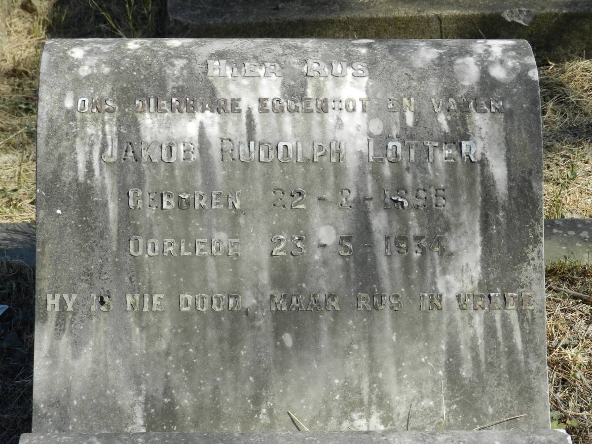 LÖTTER Jakob Rudolph 1895-1934
