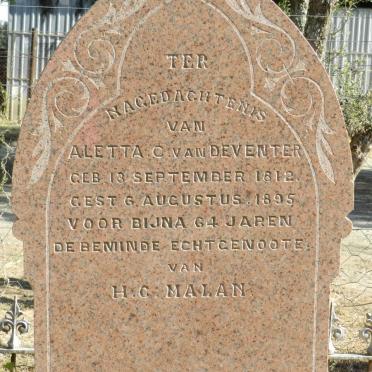 MALAN Aletta C. van Deventer 1812-1895