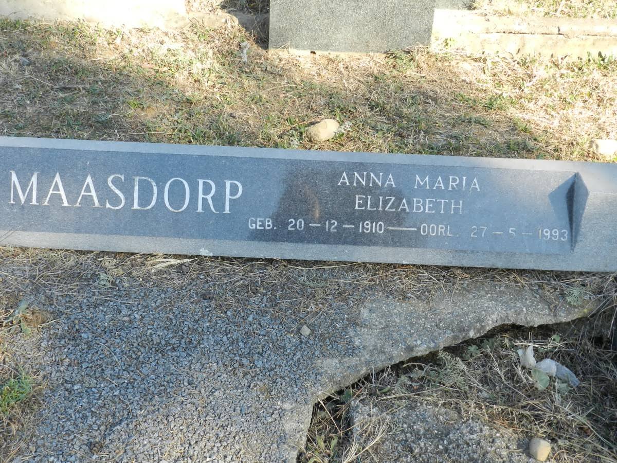 MAASDORP Anna Maria Elizabeth 1910-1993