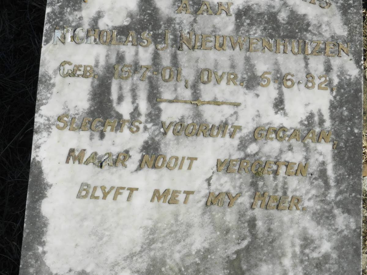 NIEUWENHUIZEN Nicolas J. 1901-1932