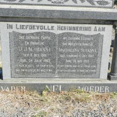 NEL J.J.M. 1901-1983 &amp; Magdalena Susanna LOURENS 1903-1959