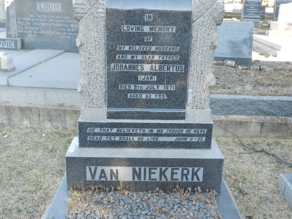 NIEKERK Johannes Albertus, van -1971