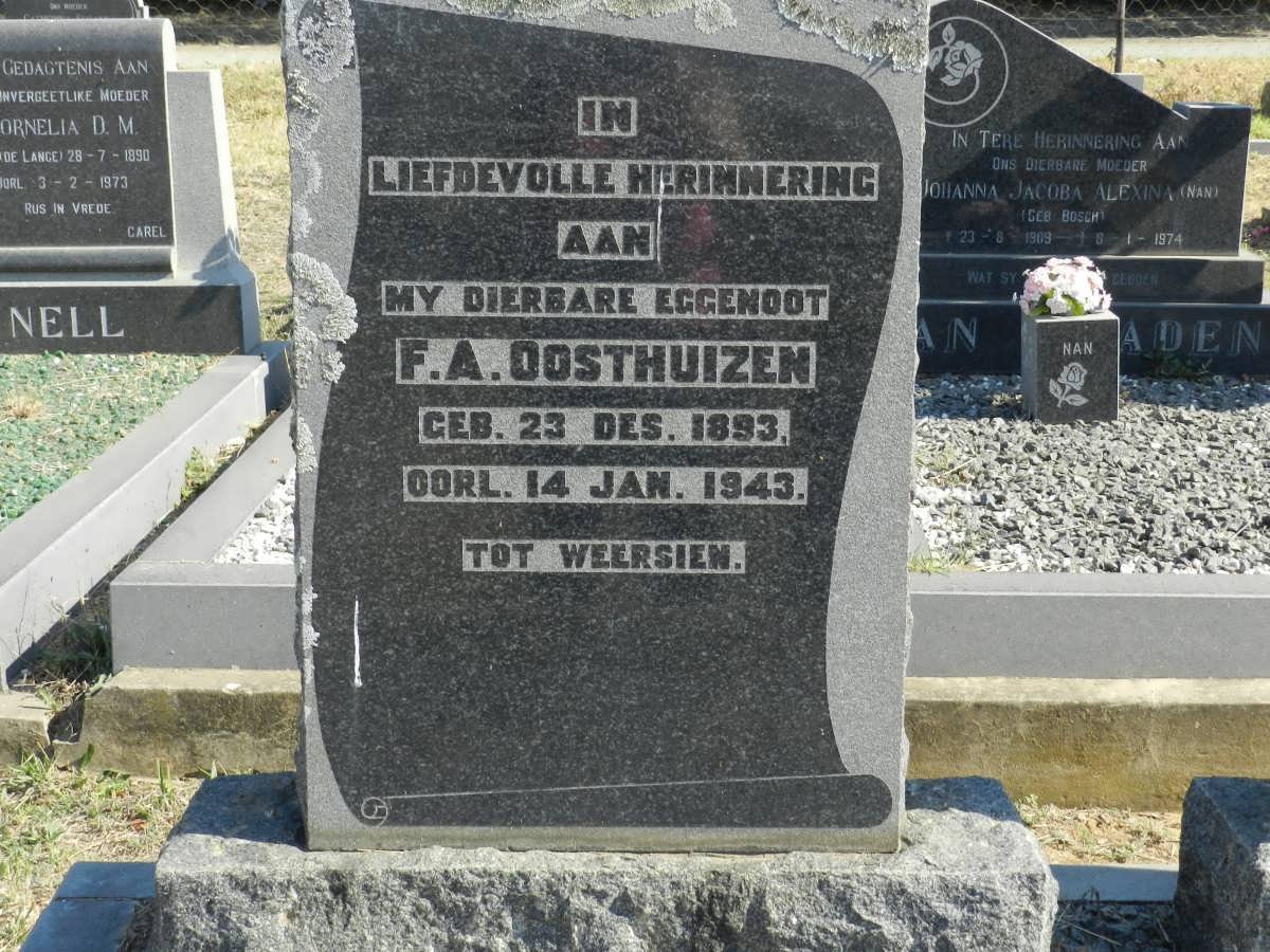 OOSTHUIZEN F.A. 1893-1943