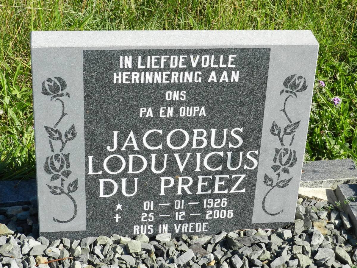 PREEZ Jacobus Loduvicus, du 1926-2006