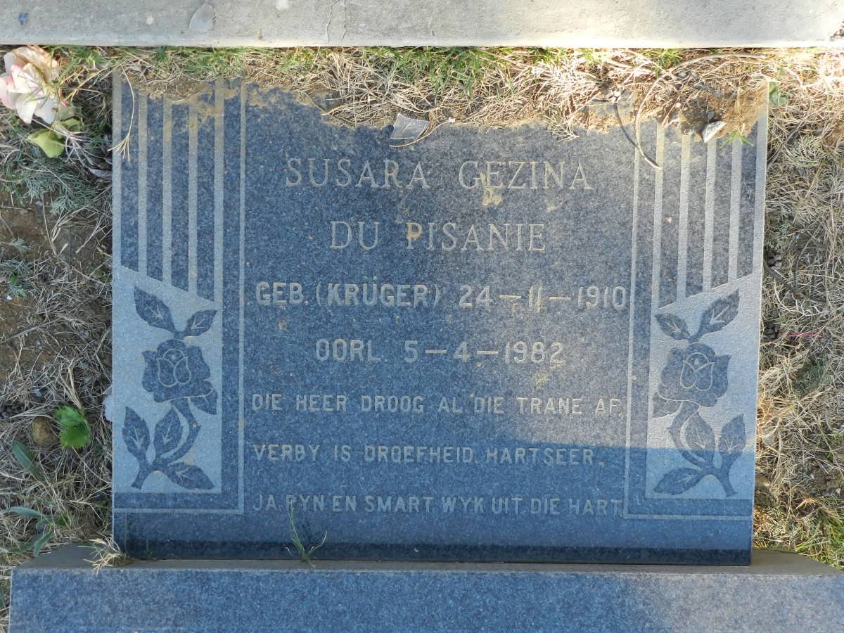 PISANIE Susara Gezina, du nee KRUGER 1910-1982