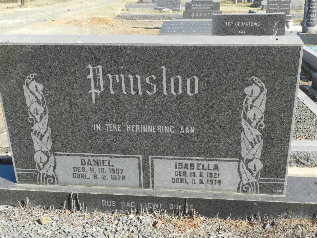 PRINSLOO Daniel 1907-1978 &amp; Isabella 1921-1974