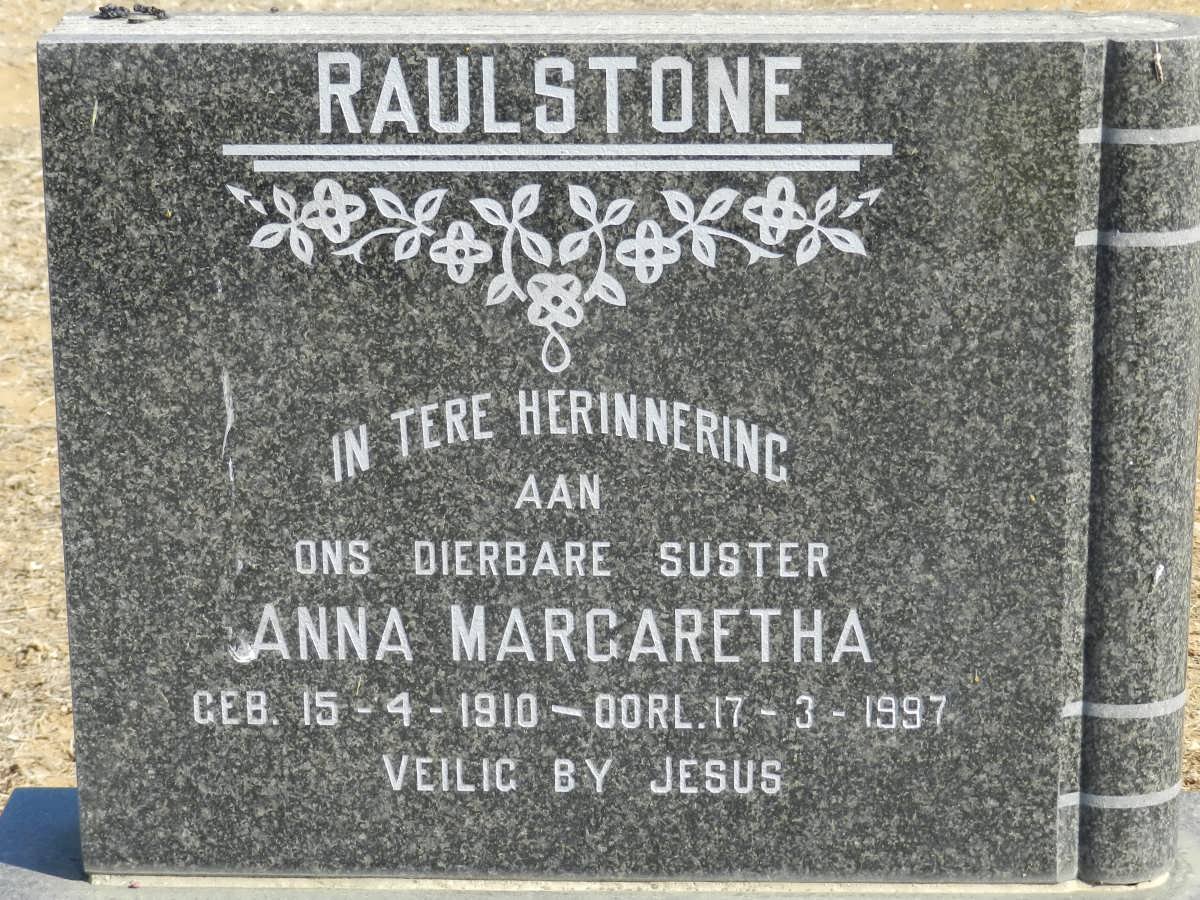 RAULSTONE Anna Margaretha 1910-1997