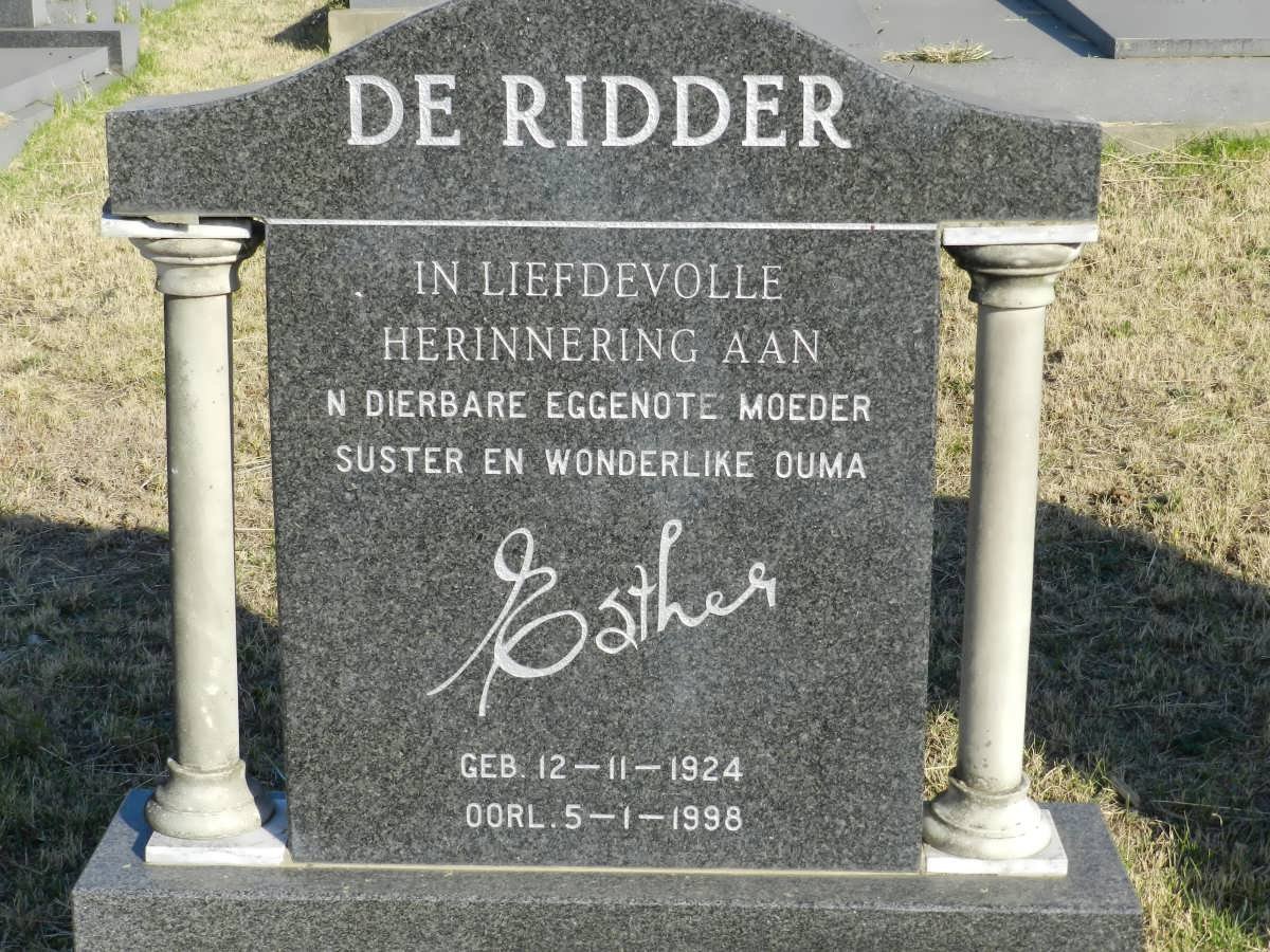 RIDDER Esther, de 1924-1998