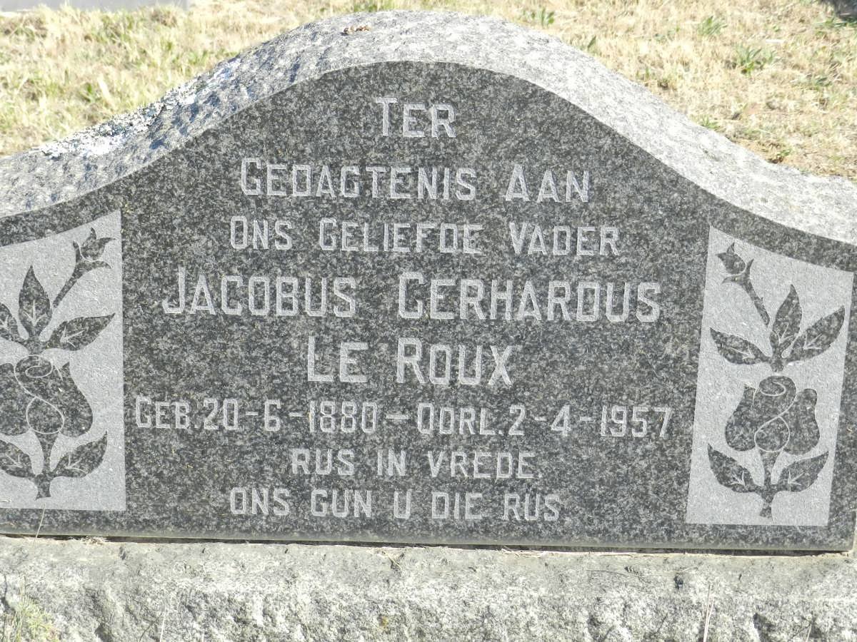 ROUX Jacobus Gerhardus, le 1880-1957