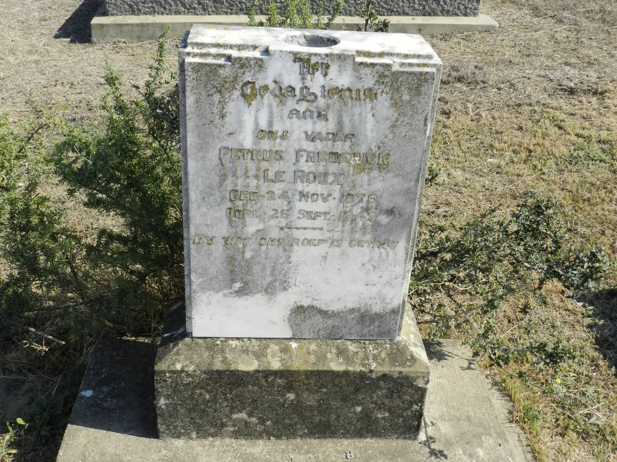 ROUX Petrus Frederick, le 1876-1949