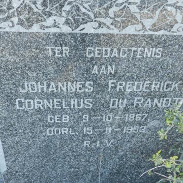 RANDT Johannes Frederick Cornelius, du 1867-1953