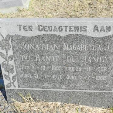 RANDT Jonathan, du 1903-1970 &amp; Magaretha J. 1906-1988