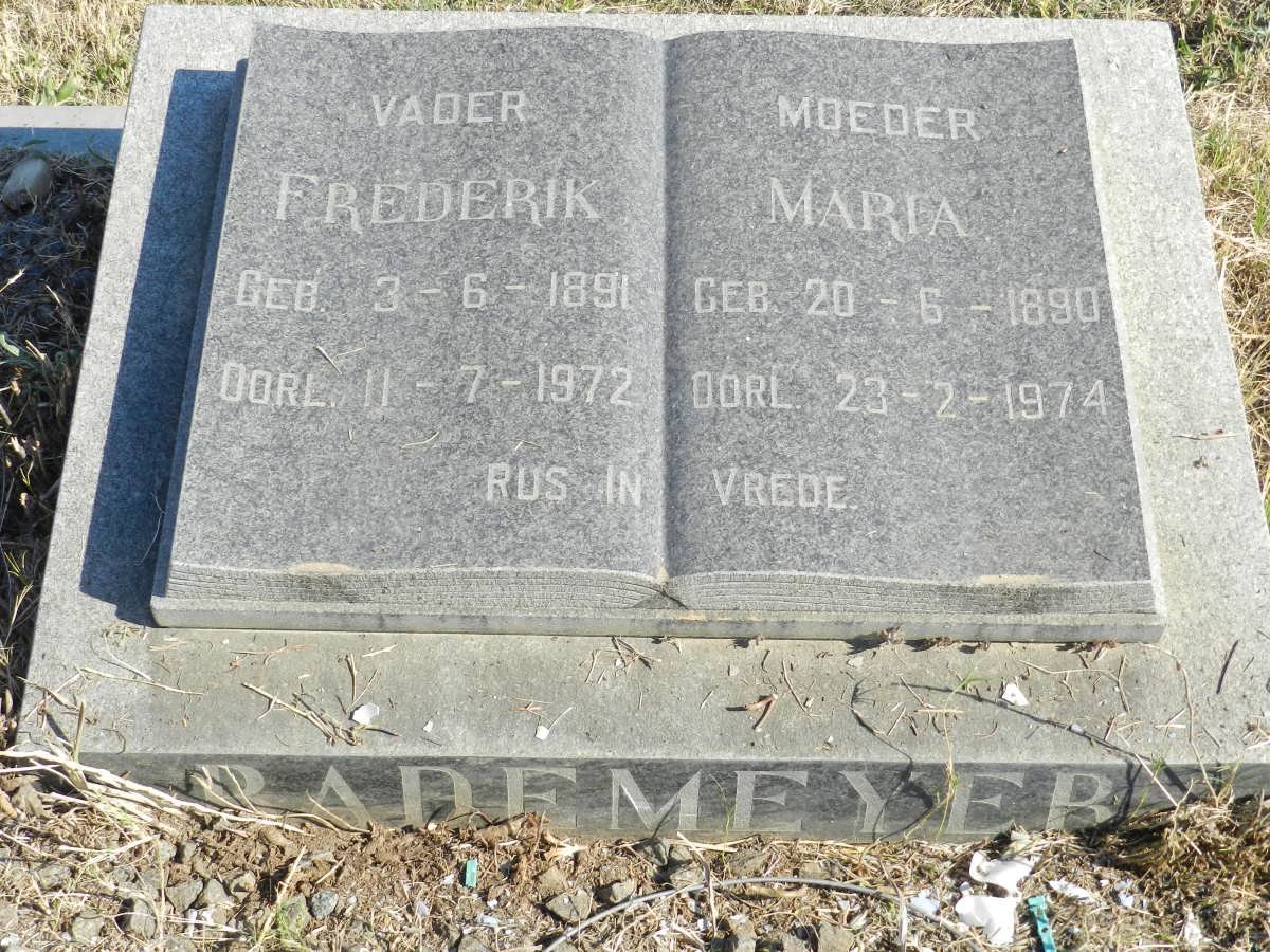 RADEMEYER Frederik 1891-1972 &amp; Maria 1890-1974