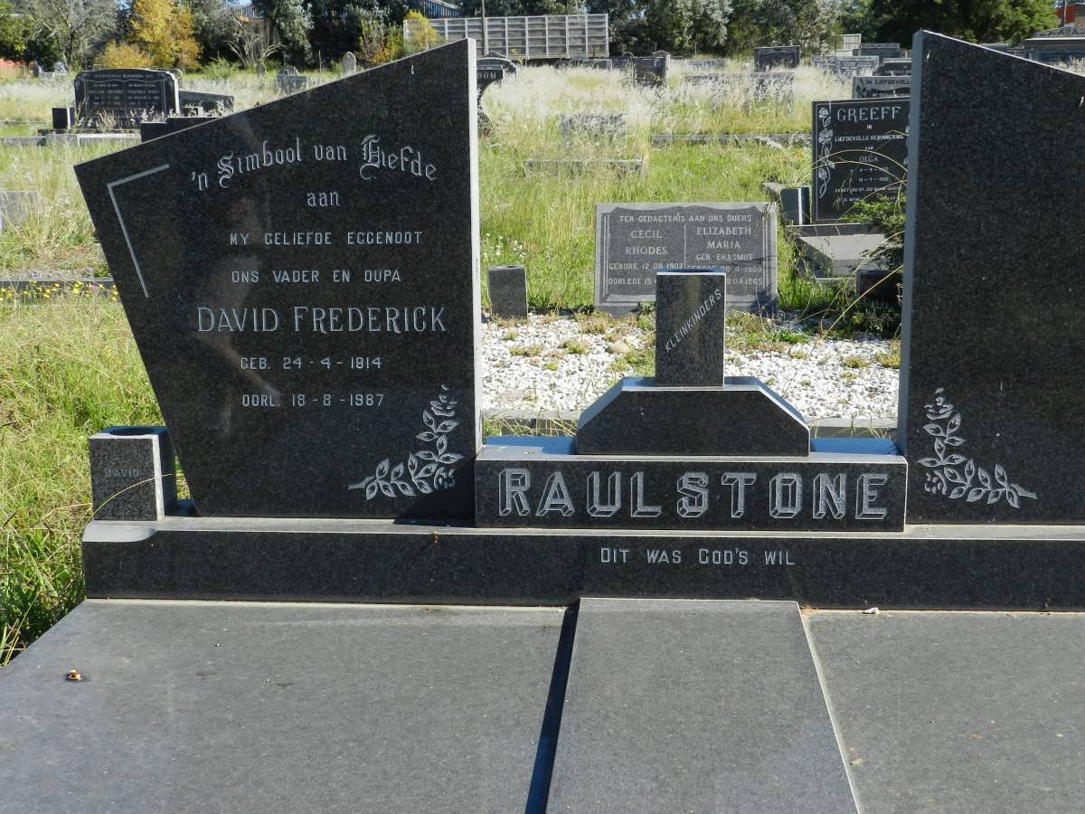RAULSTONE David Frederick 1914-1987