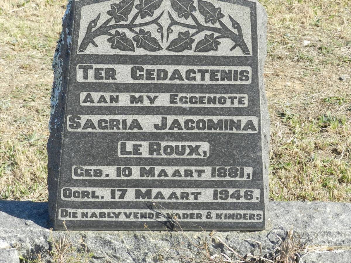 ROUX Sagria Jacomina, le 1881-1946