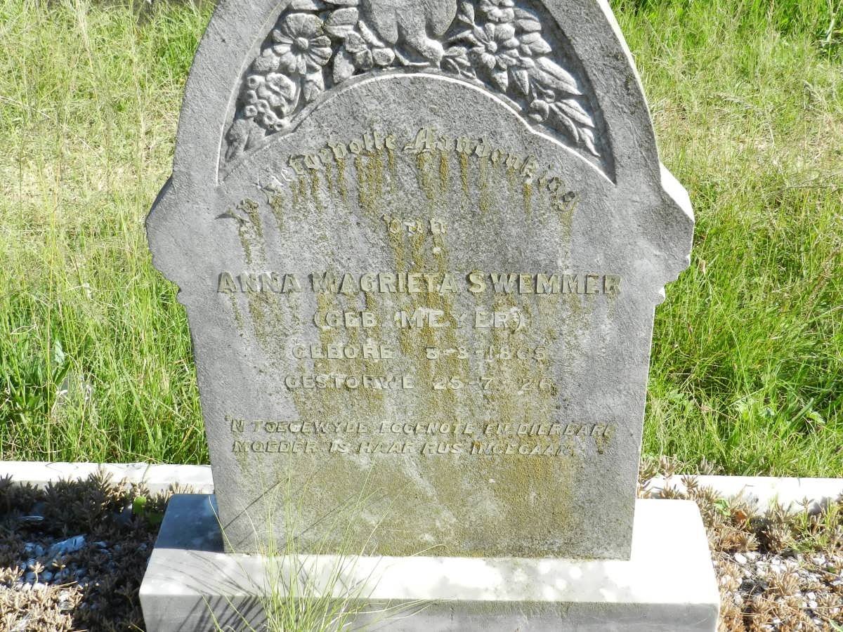 SWEMMER Anna Magrieta nee MEYER 1865-1926