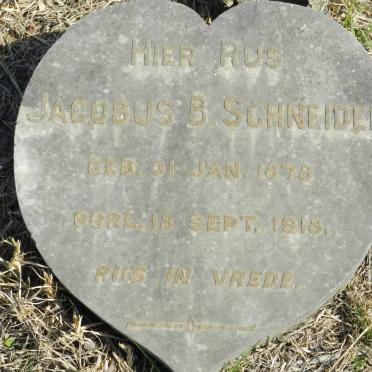 SCHNEIDER Jacobus B. 1878-1919