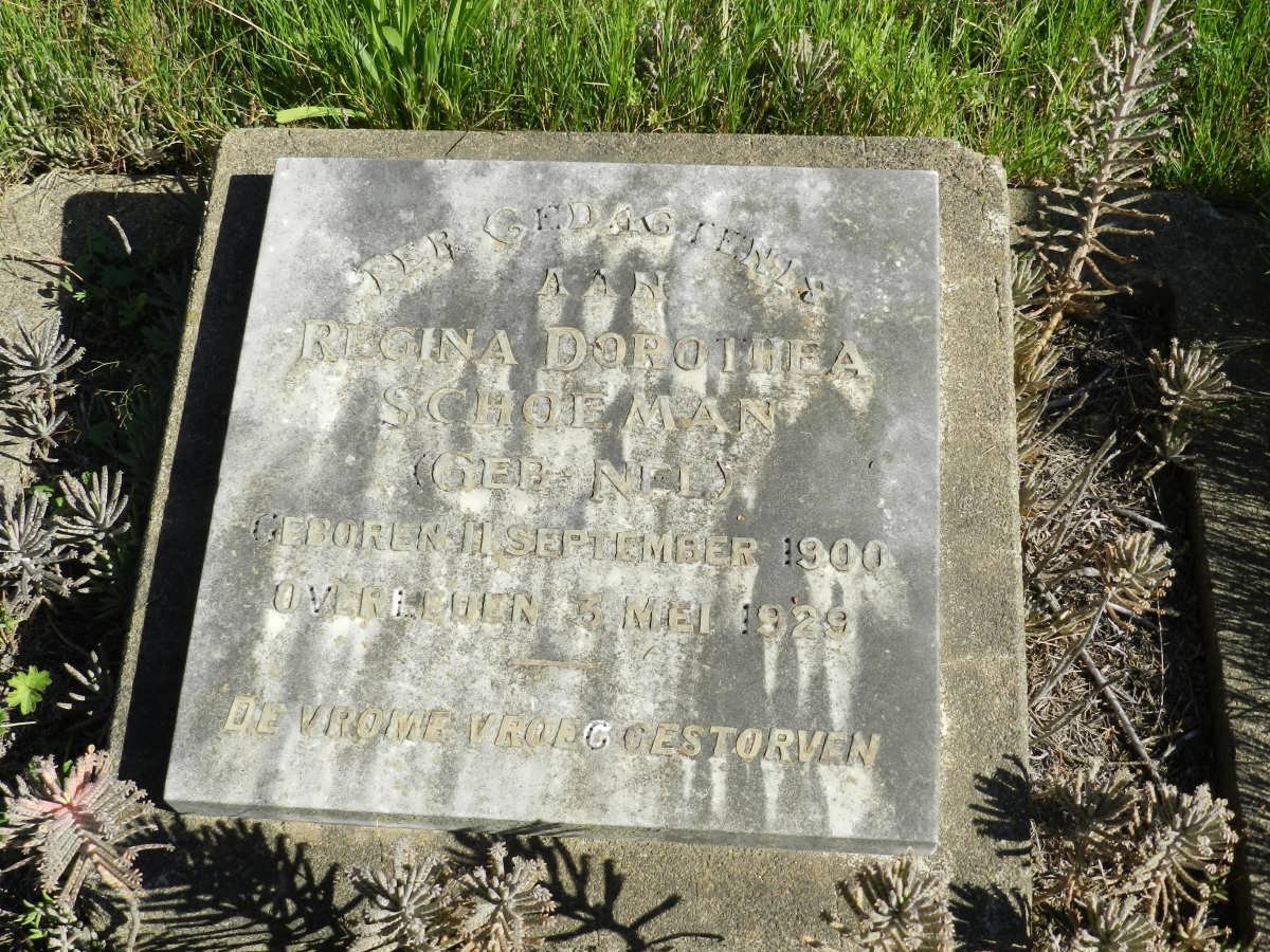 SCHOEMAN Regina Dorothea nee NEL 1900-1929