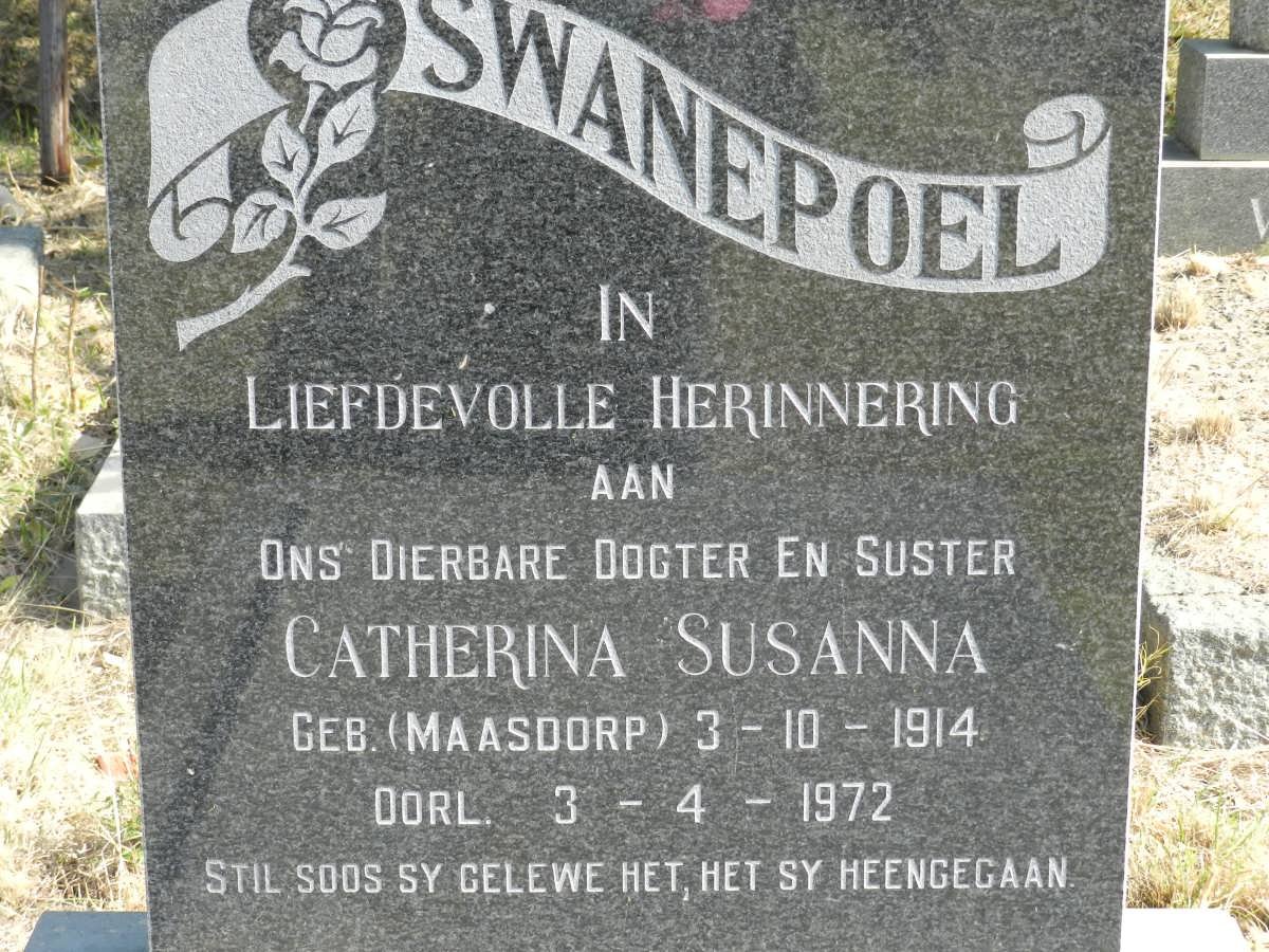 SWANEPOEL Catherina Susanna nee MAASDORP 1914-1972