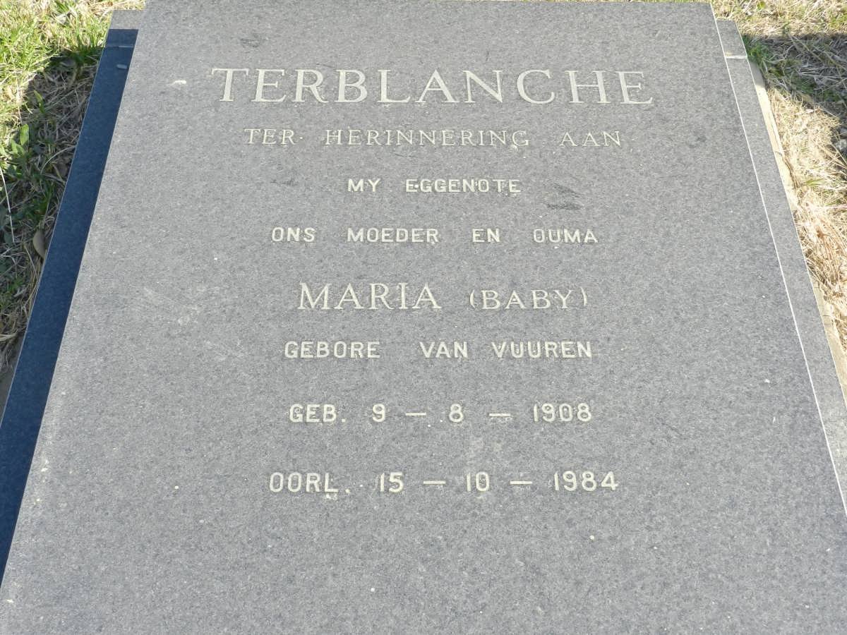 TERBLANCHE Maria nee van VUUREN 1908-1984